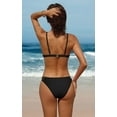 thumbnail image 6 of Attraco Women's Triangle Bikini High Cut Swimsuit V Neck Two Piece Swimsuit, 6 of 8