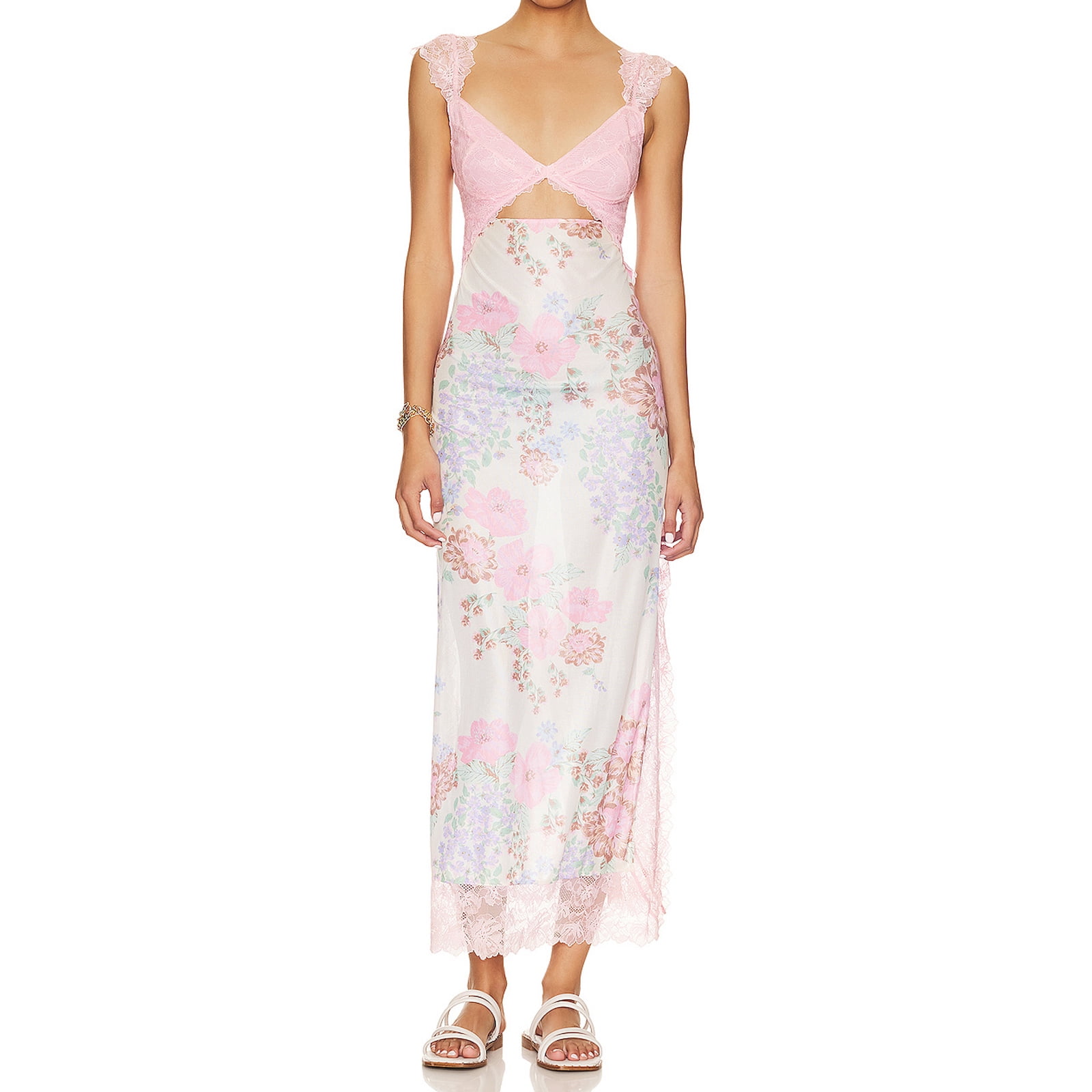 Robe Longue D'été Pour Femme - Motif Floral - Smocké - Robe Longue