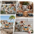 thumbnail image 5 of Flower Floral Outdoor Waterproof Pillow Covers, Lily Budding Plant Botanicals Blossom Decorative Square Throw Pillowcase Sofa Cushion Sham for Patio/Couch/Chair, 16"x16" 2 Pack, 5 of 8