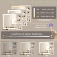 thumbnail image 2 of Wall Mounted Bathroom Medicine Cabinet with Sliding Mirror and Led Lights,White Storage Mirror Cabinet with Adjustable Storage Shelves,27.6x23.62 inch, 2 of 9