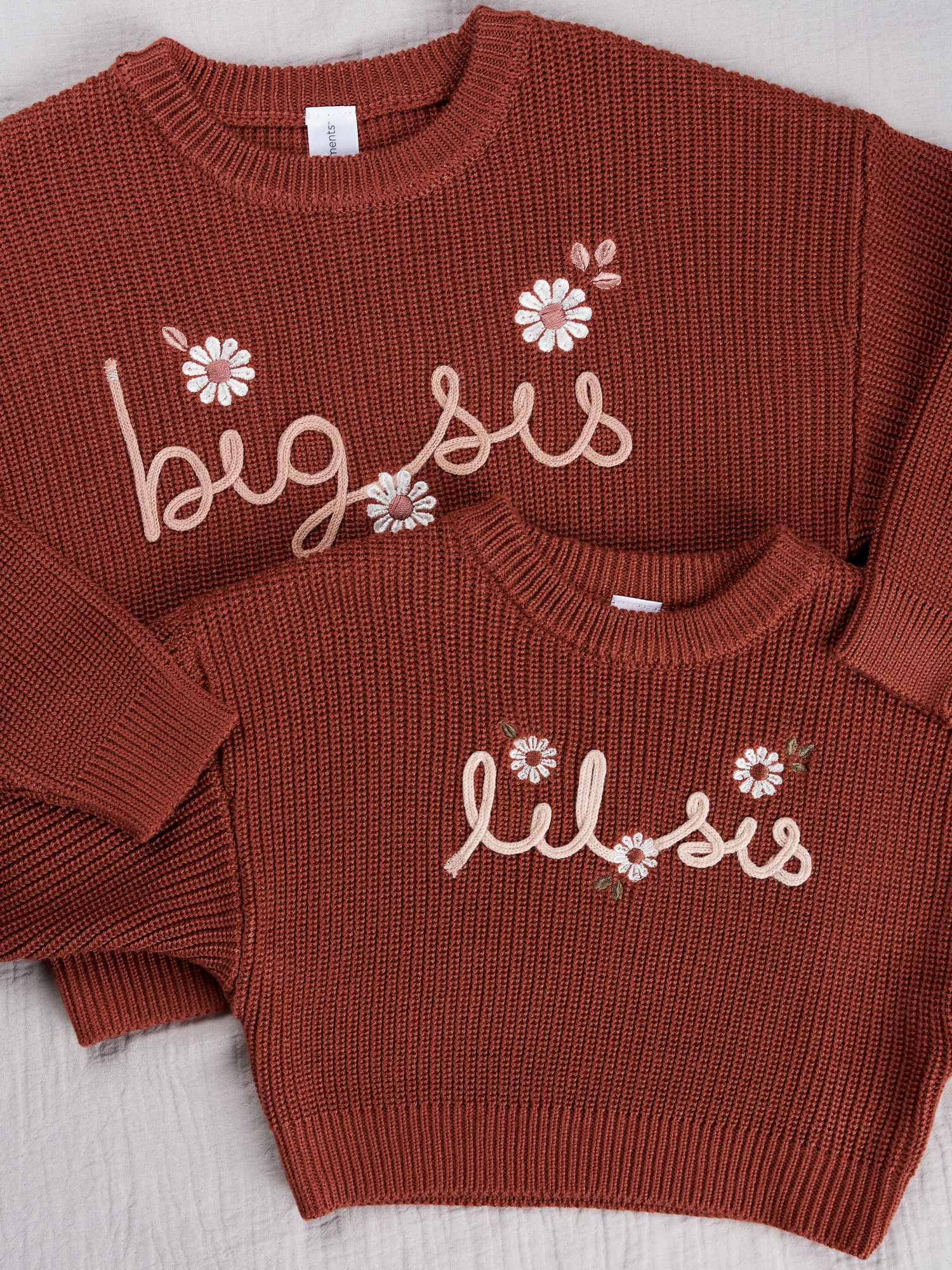 Modern Moments By Gerber Baby Girl Matching Sister Sweater, Sizes 0/3M-18M