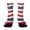 Red-G, variant on 4th of July 250th Anniversary Patriotic Socks for Women, Independence Day USA Flag Theme Crew Socks, Red White Blue Color Blocked Striped Middle Socks for Adult (1 Pair, 1776-2026)