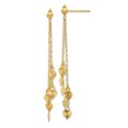 thumbnail image 1 of 14k Yellow Gold Heart Post Dangle Earrings Drop Love, 1 of 6