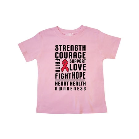 

Inktastic Heart Health Awareness Strength Courage Support Gift Toddler Boy or Toddler Girl T-Shirt