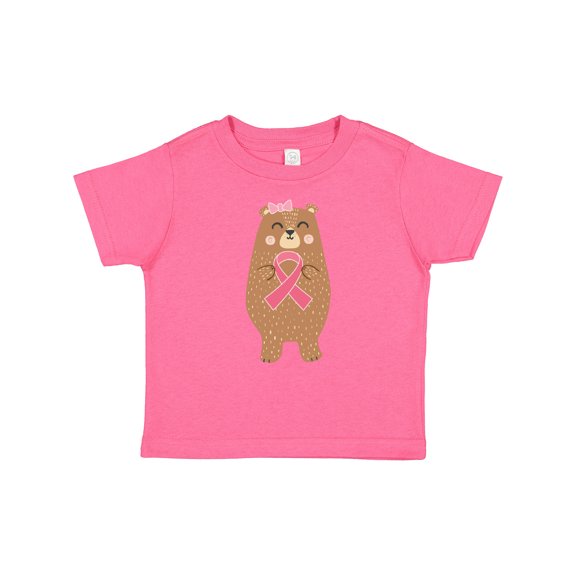 Inktastic Breast Cancer Awareness Pink Ribbon Bear Girls Baby T-Shirt