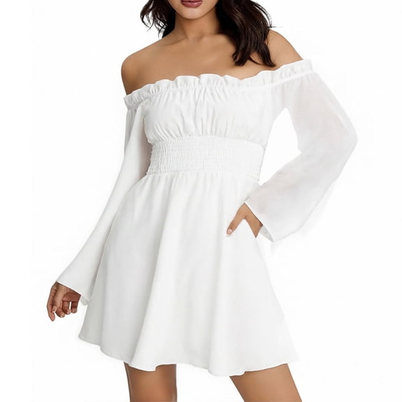 QHFBli Women Summer Graduation Romper Dress Plus Size Western Country Concert Outfits off the Shoulder Jumpsuit
