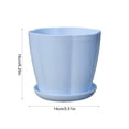 thumbnail image 3 of Leodye 1PCS Plastic Flower Plant Pot with Drainage Hole and Matching Tray Lightweight Decorative Planter for Indoor Succulents Herbs Planting -6.3×5.12in, 3 of 5