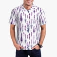 thumbnail image 5 of Yiaed Lavender FlowersPrint Men's Short Sleeve Polo Shirt,Golf Polo for Men Three-Button Golf Shirt Athletic Casual Collared T-Shirt- Large, 5 of 7