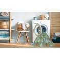 thumbnail image 2 of Ahgly Company Tapis Rond Lavable en Machine Intérieur Transitionnel Bleu Vert, 4 Pieds Rond, 2 of 7