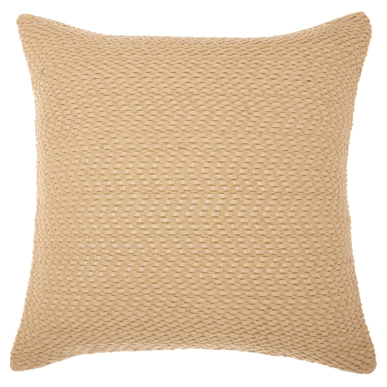 Joseph Abboud Leather Basket Weave Beige Throw Pillow Walmart Com