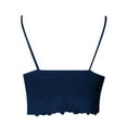 thumbnail image 5 of WTXUE Tank Tops with Built in Bras | Camisole Longline Bras for Women Yoga Wirefree Lingerie Comfort Bra Women Tops with Garter Bra Belts Cami | 1 Piece Dark Blue S, 5 of 6