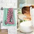 thumbnail image 7 of Yayeee 100% Cotton Hand Towels for Bathroom 16" x 28" Soft Absorbent Kitchen Towel, Pink Cheetah, 7 of 7