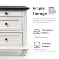 thumbnail image 5 of Furniture of America Calix Traditional Wood 3-Drawer Nightstand, White, 5 of 15