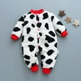 thumbnail image 2 of Qingpeng Newborn Infant Romper Boy Girl Long Sleeve Floral Print One Piece Jumpsuit Winter Fleece Warm Outwear Clothes Pajamas Outfits for Kids 3-18M, 2 of 3