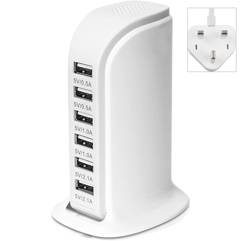 Universal Power Adapter Fast Charging 5V 6A 30W 6 USB Ports Charging