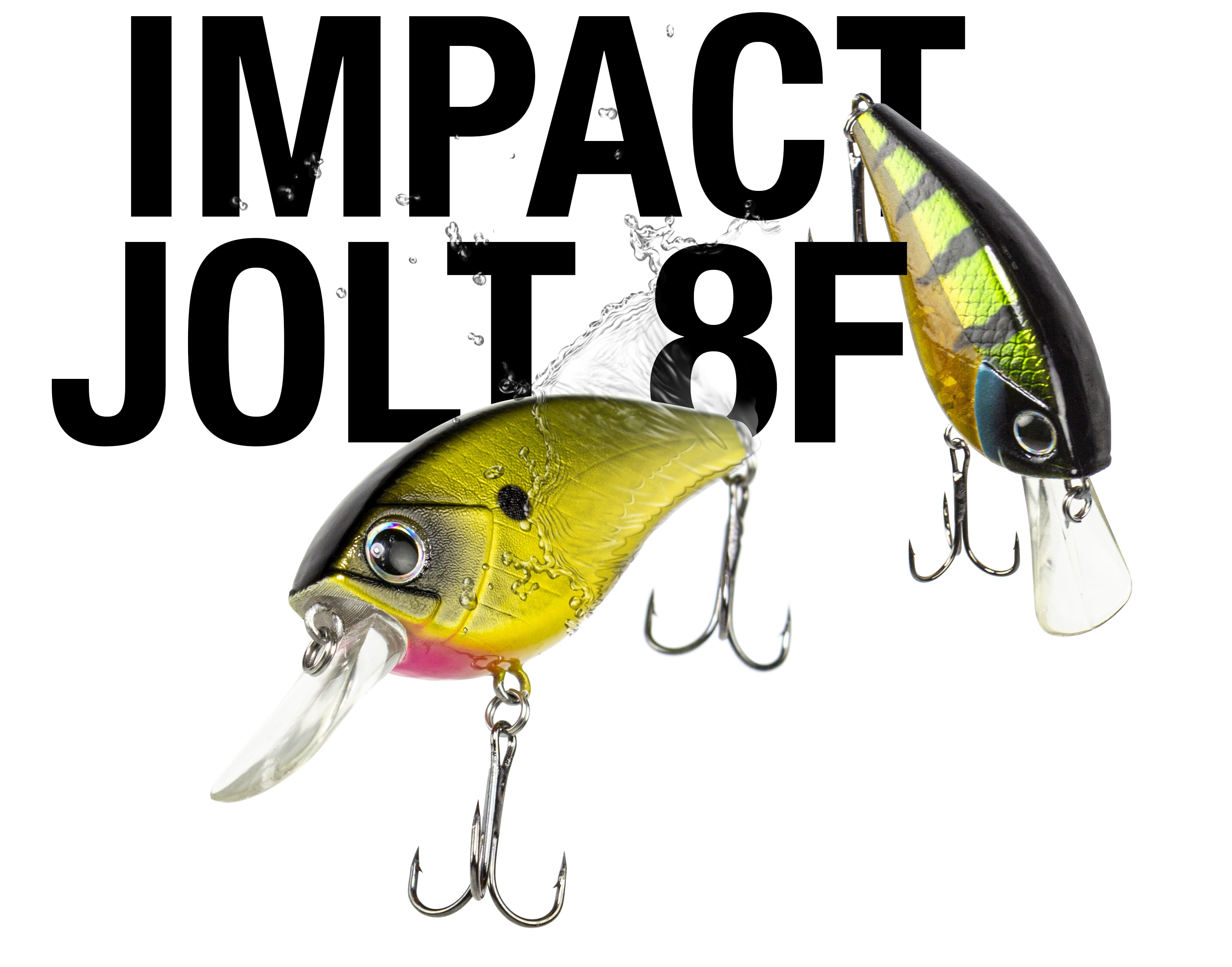 Lunkerhunt IJOLT04 Crankbait de plongée profonde Impact Jolt 8F - Dos vert - 2.25", 3/8oz Crankbait de plongée profonde
