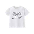 thumbnail image 3 of REDARER Girls Short Sleeve Bow Print T-Shirt Cute Casual Soft Cotton Lightweight Summer Basic Tee,18-24 Months, 3 of 8