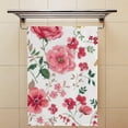 thumbnail image 4 of Soft Hand Fingertip Towels 2 Pcs Face Bath Towels Trendy Floral Pattern Absorbent Washcloths for Bathroom Hotel Kitchen 30x15in, 4 of 6