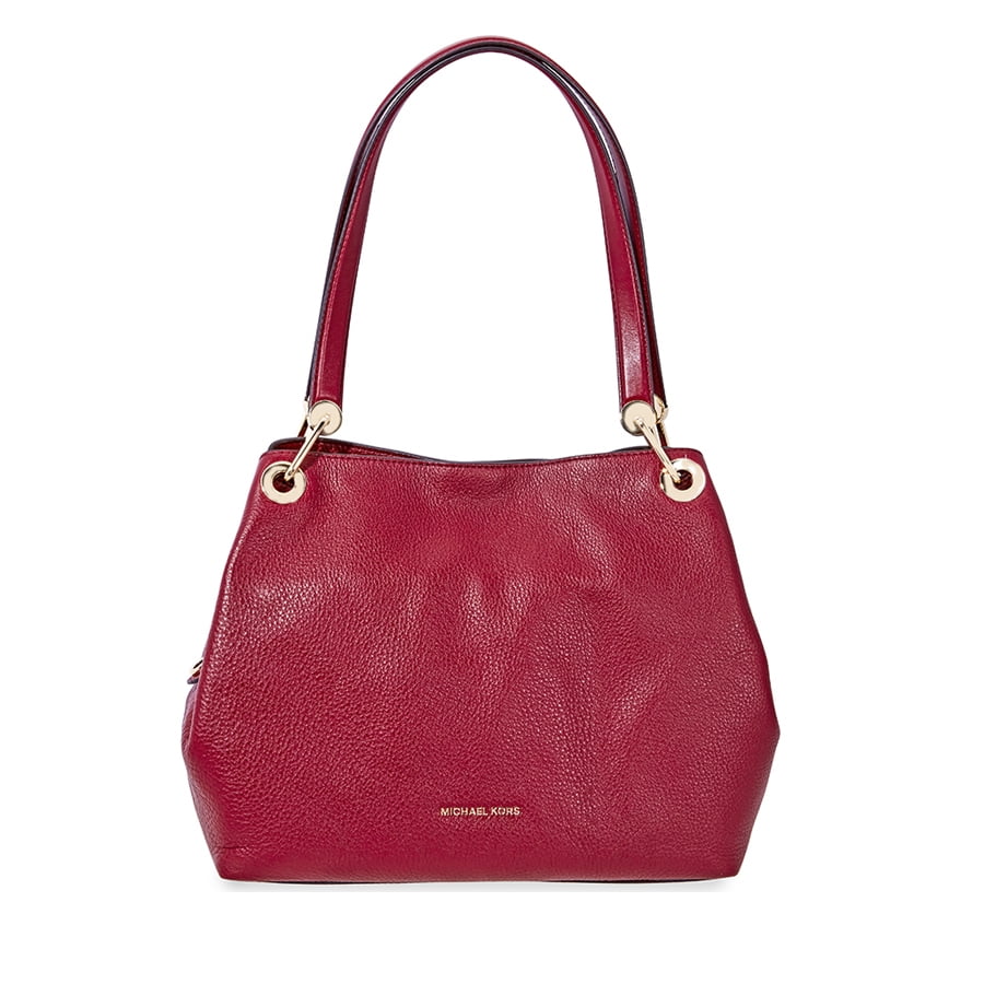 Michael Kors Raven Large Leather Shoulder Bag Maroon