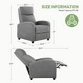 thumbnail image 3 of Nextay Recliner Chair with Massage & Lumbar Support, Adjustable Fabric Home Theater Seating for Adults, Modern Small Reclining Chair for Living Room, 3 of 7