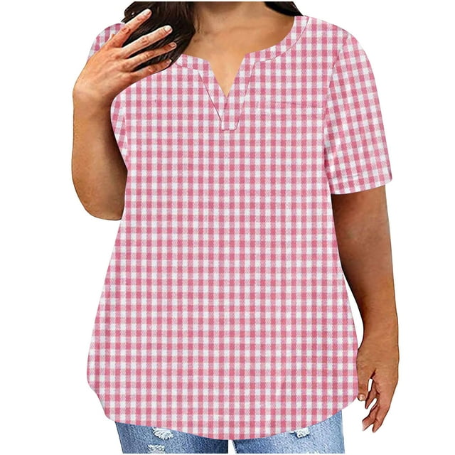 Blouses pour Femmes, T-shirt Décontracté à Manches Courtes Imprimé Col Rond Ample