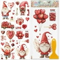 thumbnail image 1 of 4 láminas de calcomanías para San Valentín con diseño de gnomos, corazón rojo y globo. Incluye pegatinas decorativas para muebles, letras de amor y calcomanías UV., 1 of 9