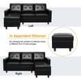 thumbnail image 3 of Honbay Black L Shape Sectional Sofa, Convertible with Ottoman, 3 of 8