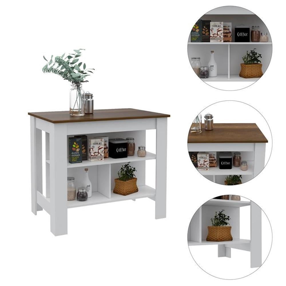 Home Square 2-Piece Set with Kitchen Island & Utility Sink with Cabinet
