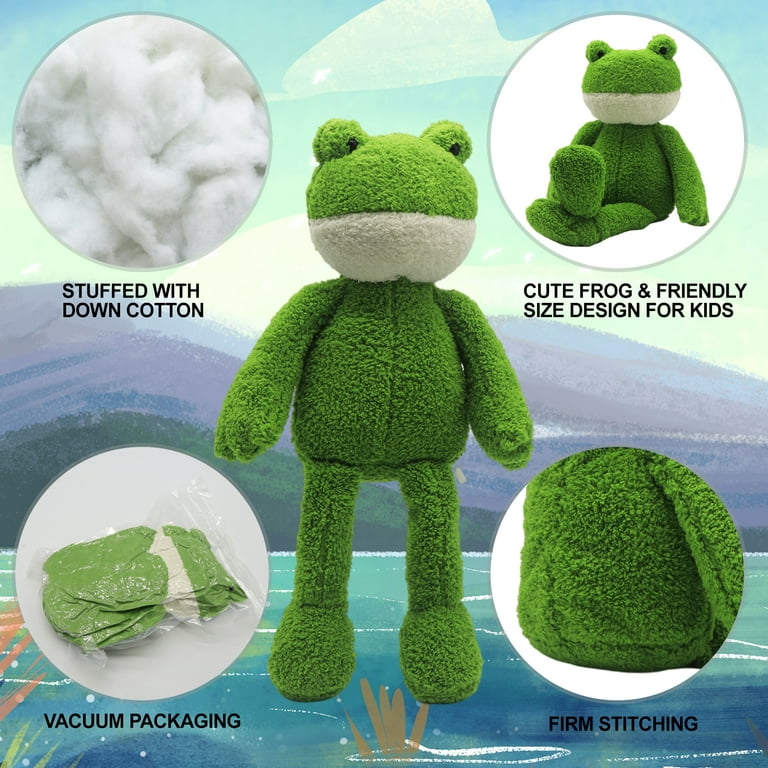 Dimpy Stuff Soft Toy for Girls, Boys & Kids| Frog Plush Toy | Adorable Gift  | Green 25cm