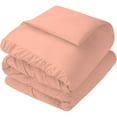 thumbnail image 5 of 5 Piece New Half Pinch Pleated Pattern Comforter Set, 800 TC, 100% Egyptian Cotton, King/California King Size Peach Solid, 5 of 6