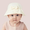 thumbnail image 2 of ZACPNCV Baby Sun Hat Toddler Girls Bucket Beach Hat Wide Brim UPF 50+ Adjuatable Travel Beach Beige Free Size, 2 of 5