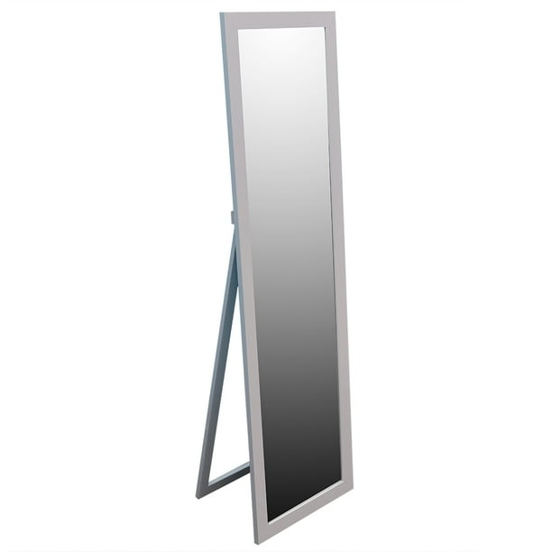 Home Basics Easel Back Full Length Mirror with MDF Frame, Grey
