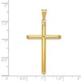 thumbnail image 3 of Auriga Fine Jewelry 14K Yellow Gold Polished Tube Cross Pendant for Women, 3 of 6