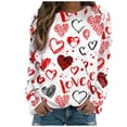 thumbnail image 2 of kytmyeq Women's Imitation Cotton Fashion Valentine's Day Print Pattern Long-sleeved T-shirt, 2 of 5