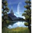 thumbnail image 3 of Ambesonne Fantasy Duvet Cover Sets, Riverside Lake Scene, 2-Queen, Green and Blue, 3 of 7
