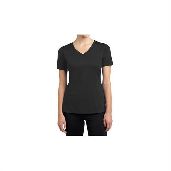 T-shirt Ajusté en Coton Stretch à Manches Courtes pour Femmes DDI&44; Noir - Grand - Étui de 24