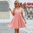 thumbnail image 6 of Fjuchai Womens Dresses Summer Midi Solid Color Casual Dress Fashion Waist in Dress S-2XL, 6 of 8