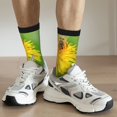 thumbnail image 6 of Logiee Bees Pollinates A Yellow Dandelion Print Adult Socks for Men & Women,Calf Socks, Ankle Socks,Boots Socks,Breathable Casual Sock,Unisex Crew Socks, 6 of 6