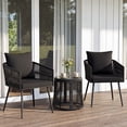 thumbnail image 2 of Gymax 3PCS Outdoor Furniture Set Patio Wicker Chairs & Round Side Table Set w/Cushions, 2 of 10
