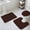 Brown, variant on Solid Brown Bath Mat 3 Piece Bathroom Rug Set, Vintage Minimalism Abstract Denim Pattern Non Slip Bath Rug Contour Mat and Toilet Lid Cover, Absorbent Shower Mats Soft Bath Rugs and Mats Sets