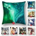 thumbnail image 4 of PENGXIANG Wolf Print Soft Peach Skin Throw Pillow Cover Case Cushion Home Sofa Car Decor, 4 of 9