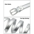 thumbnail image 6 of Timarkment 2pcs Belts for Womens Solid Color Belt Silver Pin Buckle Black Silver Women Leather Belts, 6 of 9
