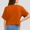 thumbnail image 6 of Lumtrix Girls Summer Crop Tops Kids Fashion Oversized Crew Neck Cropped Short Sleeve T Shirts Basic Tees Size 2-14 Years Orange 160, 6 of 6