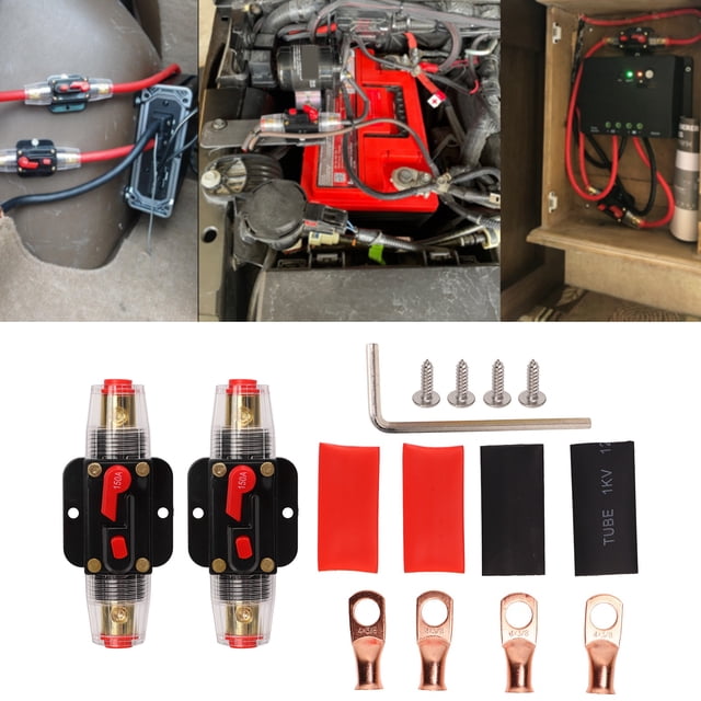 12-24V Inline Circuit Breaker with Manual Reset Fuse Holder for Car Boat Audio System