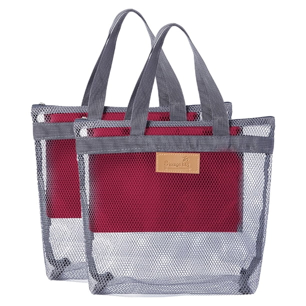 Organizador de ducha portátil de malla, bolsa de malla para colgar artículos de aseo y organizador de baño, ideal para residencias universitarias, playa, viajes o acampadas, con cremallera