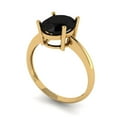thumbnail image 2 of Clara Pucci 14K Yellow Gold Solid Gold Onyx Solitaire Anniversary Ring for Women - 2.5 cttw Oval Cut, 2 of 7