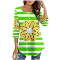 thumbnail image 1 of Birdeem Blouse pour Femmes Col Rond Manches 3/4 Boutonnée, 1 of 9