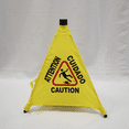 thumbnail image 2 of Caution Wet Floor Sign, Slippery When Wet Pops Up Sign, Wall Mounted Foldable Bilingual Warning Alert Cone, 2 of 6