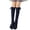 Navy, variant on Girls' Knee High Socks Diamond Mesh & Bow Combed Mid-Crew for School
