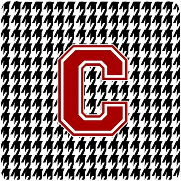 Monogram - Houndstooth Foam Coasters Initial C, Set - 4